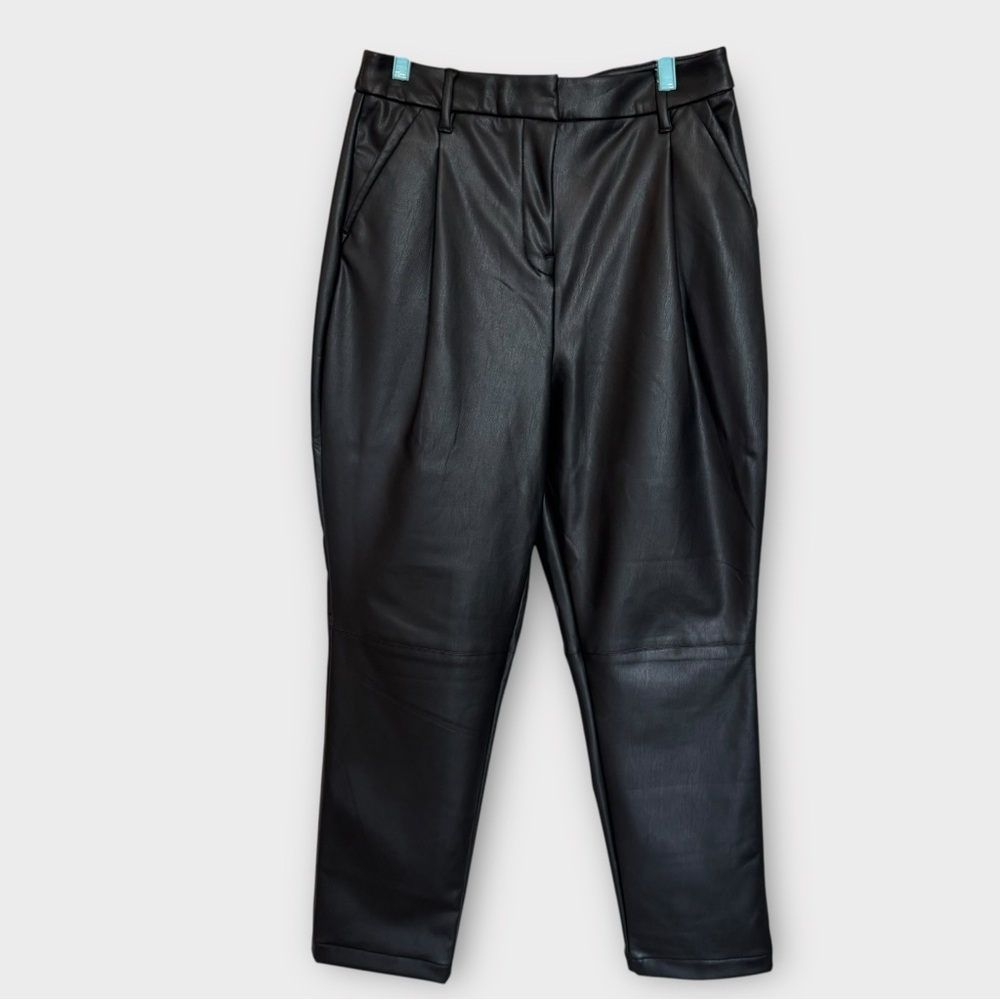 Reitmans Black Faux Leather Pants Size 8P